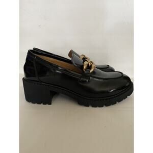 Black Y2K Lug Sole Macneuu Gold Chain Loafers Sz 8-9? See Photos